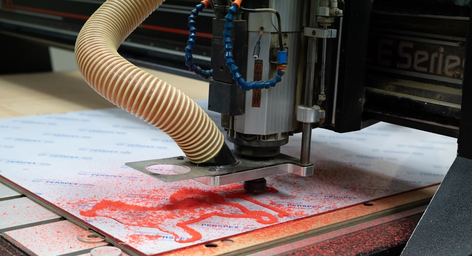 Flat Cut Text CNC Machine in Action
